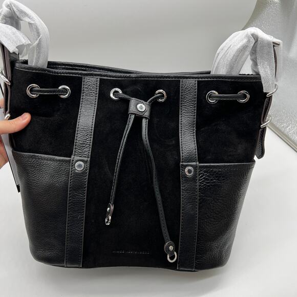 Aimee Kestenberg About Town Suede Drawstring Bags Black - Picture 6 of 16